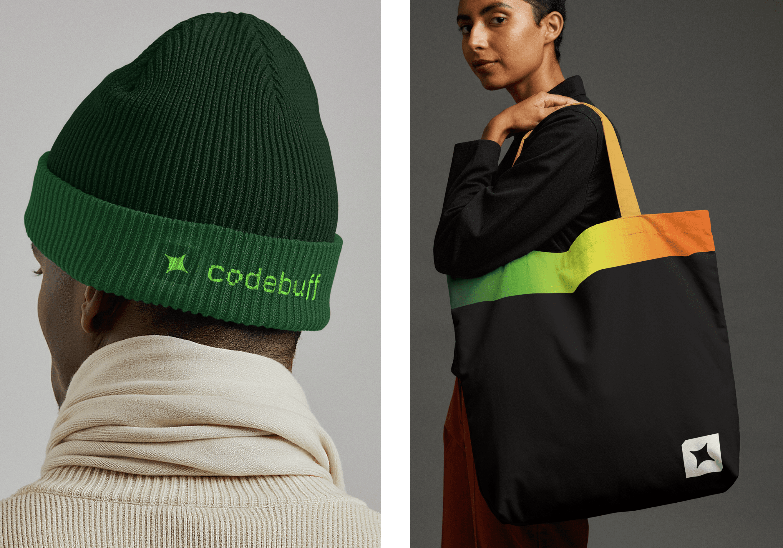 Codebuff beanie and tote bag