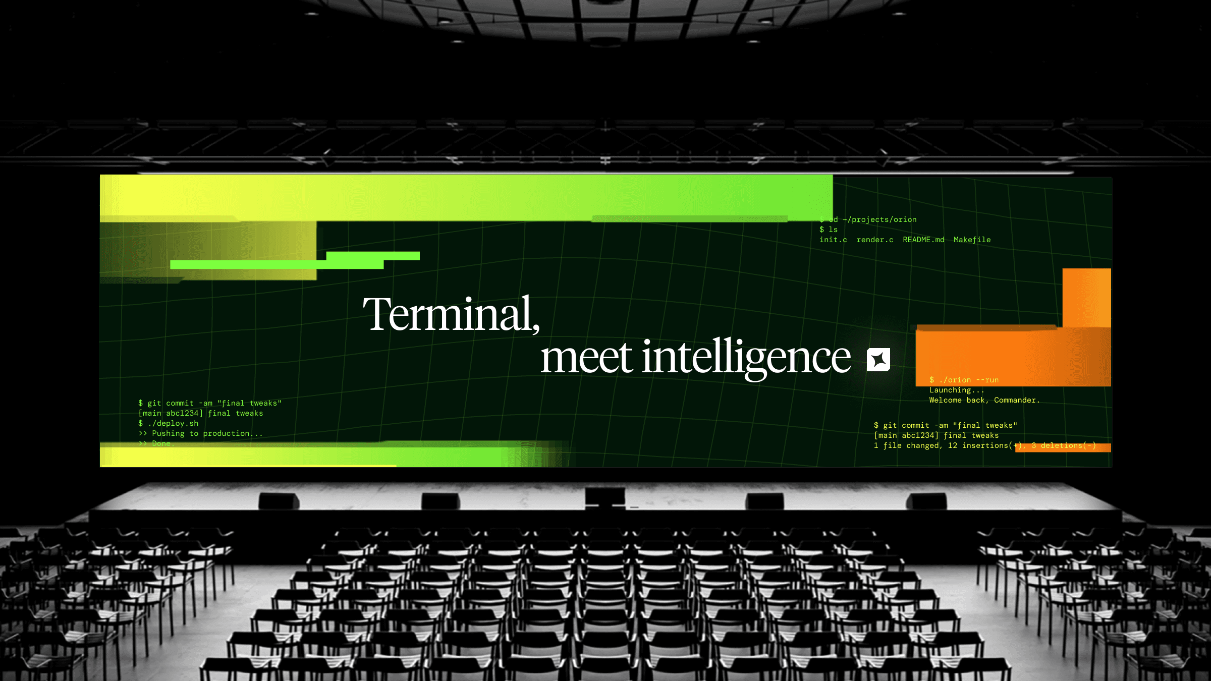 Codebuff keynote stage: Terminal, meet intelligence